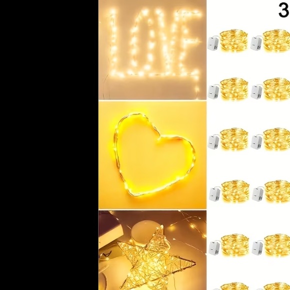 3 Strands of LED Twinkle Fairy Lights - Picture 3 of 5